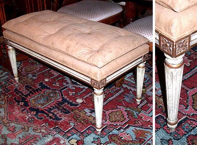 Lot 528 - Pair of Louis XVI Style Upholstered Painted...