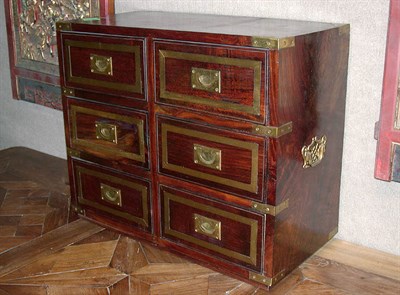 Lot 413 - Regency Style Brass Bound Mahogany Campaign Chest