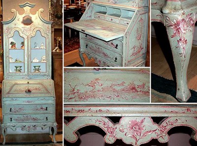 Lot 462 - Venetian Style Painted Secretary