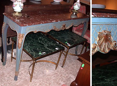 Lot 203 - Louis XV Style Marble Top Painted and Parcel...