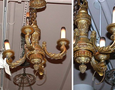 Lot 500 - Louis XVI Style Gilt-Bronze Four-Light Chandelier