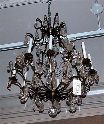 Lot 510 - Louis XV Style Patinated-Bronze, Cut Glass and...