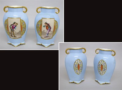 Lot 297 - Pair of Paris Porcelain Vases Each decorated...