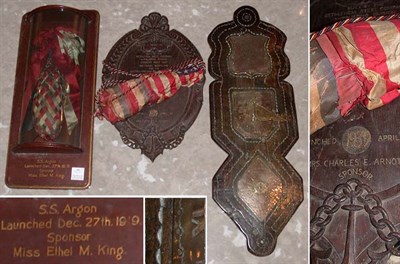 Lot 169 - Two Wood Plaques with Champagne Bottles for...