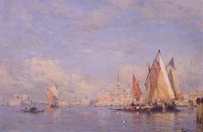 Lot 93 - Manner of Felix Ziem FISHING BOATS IN THE...