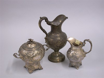 Lot 243 - Rococo Revival Coin Silver Creamer and Covered...