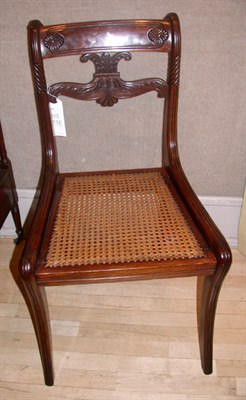 Lot 359 - Set of Four Regency Caned Mahogany Side Chairs