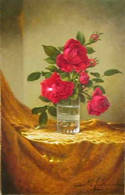 Lot 180 - Martin Johnson Heade 1819-1904 GLASS OF ROSES...