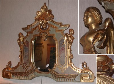 Lot 428 - Victorian Painted and Parcel Gilt Mirror