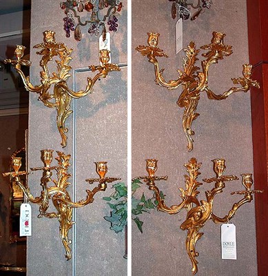 Lot 480 - Set of Four Louis XV Style Gilt-Bronze...