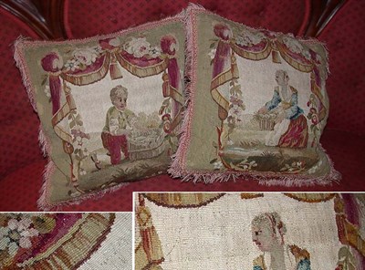 Lot 426 - Pair of Aubusson Tapestry Pillows