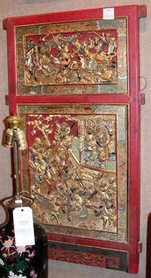 Lot 285 - Pair of Carved and Painted South East Asian...