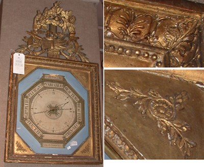 Lot 396 - Charles X Gilt-Wood Barometer Selon Toricelli,...