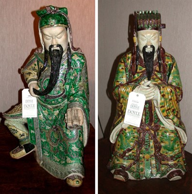 Lot 338 - Pair of Chinese Famille Verte Style Biscuit...