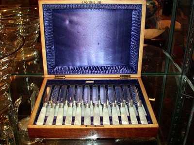 Lot 345 - Sheffield Silver Plated Fruit Set In a fitted...