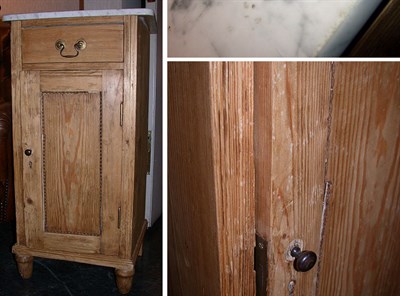 Lot 167 - Provincial Georgian Style Marble Top Pine Side...