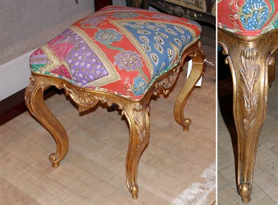 Lot 238 - Pair of Louis XV Style Upholstered Gilt-Wood...