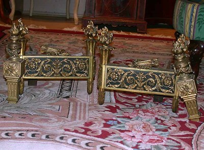Lot 206 - Pair of Empire Style Gilt-Bronze Chenets
