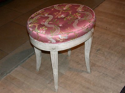 Lot 327 - Pair of Neoclassical Style Upholstered Ivory...