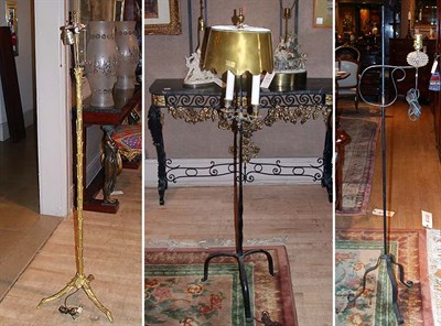 Lot 328 - Group of Three Metal Floor Lamps