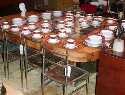 Lot 126 - Burl-Wood and Metal Extension Dining Table...