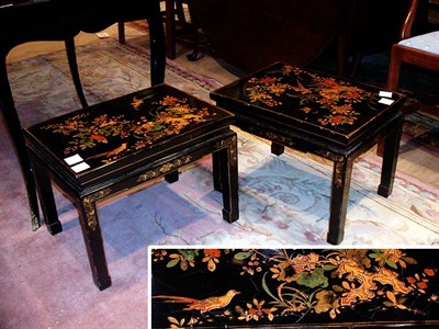 Lot 370 - Pair of Chinese Lacquered Chinoiserie...