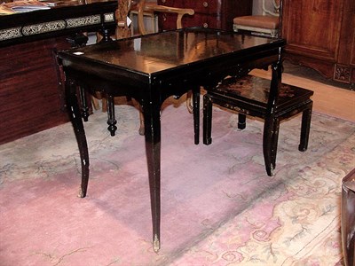Lot 371 - Louis XV Style Black Lacquered Side Table
