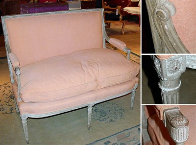 Lot 429 - Louis XVI Style Painted and Upholstered Settee