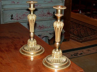 Lot 464 - Pair of Louis XV Style Gilt-Bronze Candlesticks