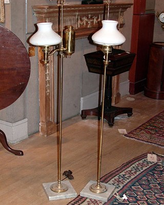 Lot 481 - Two Brass Floor Lamps