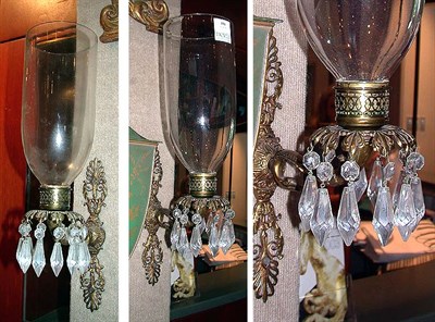 Lot 494 - Pair of Empire Style Gilt-Metal and Glass...