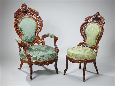 Lot 88 - Set of Four Rococo Revival Rosewood Chairs...