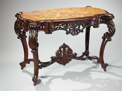 Lot 87 - Rococo Revival Rosewood Center Table...