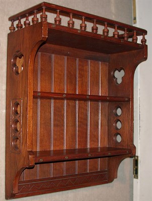 Lot 105 - Eastlake Style Walnut Hanging Shelves Circa...