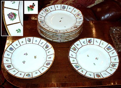 Lot 556 - Set of Nine Royal Copenhagen Gilt Decorated...