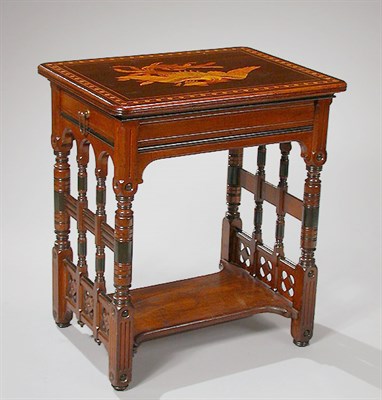 Lot 91 - Inlaid Walnut Side Table Possibly Herter...