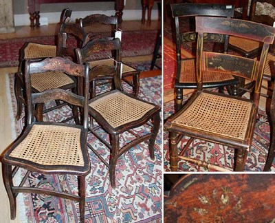 Lot 263 - Set of Five Painted Fancy Chairs Each with...