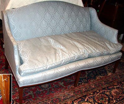 Lot 389 - Hepplewhite Style Upholstered Mahogany Settee