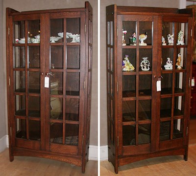 Lot 283 - Pair of Arts and Crafts Style Oak Bookcases