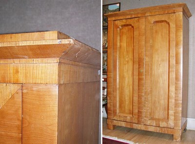 Lot 152 - Biedermeier Maple Armoire