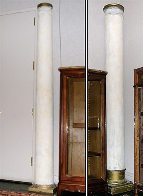 Lot 110 - Set of Four Painted and Parcel Gilt Columns