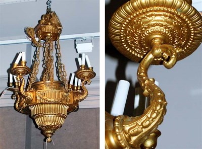 Lot 372 - Neoclassical Style Gilt-Metal Twelve-Light...