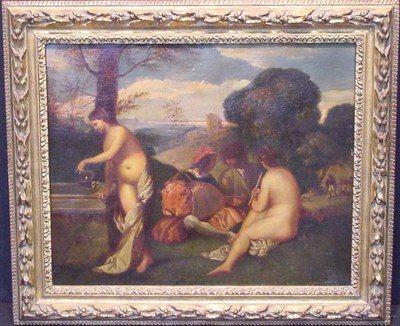 Lot 36 - After Giorgione FETE CHAMPETRE Oil on canvas...
