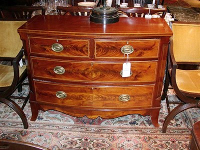 Lot 469 - Federal Style Inlaid Mahogany Bow Front Chest...