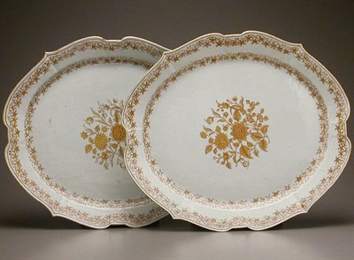 Lot 22 - PAIR OF CHINESE EXPORT GILT DECORATED...
