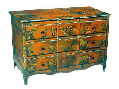 Lot 229 - Provincial Louis XV Gilt Decorated Red...