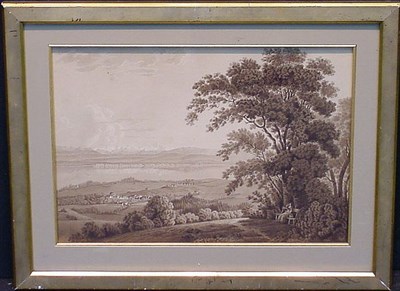 Lot 1 - Swiss School 19th Century VIEW OF COLOMBIER ON...