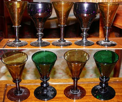 Lot 211 - Group of Nine Bristol Glass Goblets