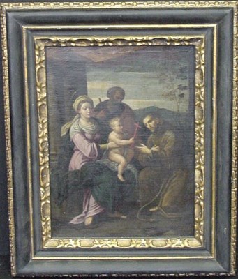 Lot 71 - Manner of Raphael HOLY FAMILY WITH SAINT...
