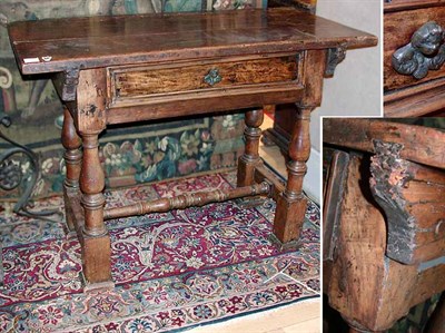 Lot 376 - Continental Baroque Walnut Side Table Probably...